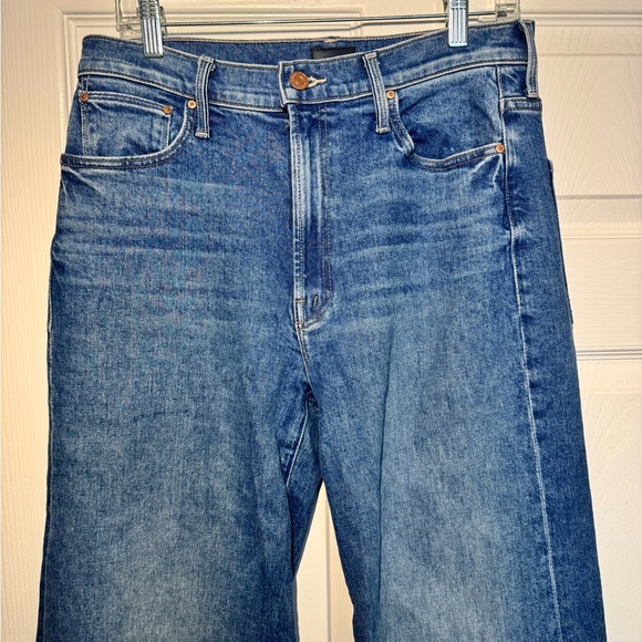 MOTHER Wide-Leg Jeans in Denim Blue - Picture 2 of 14